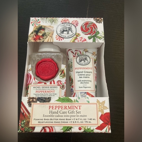 Michel Design Works Peppermint Hand Care Gift Set. Includes hand soap& cream - Picture 1 of 4